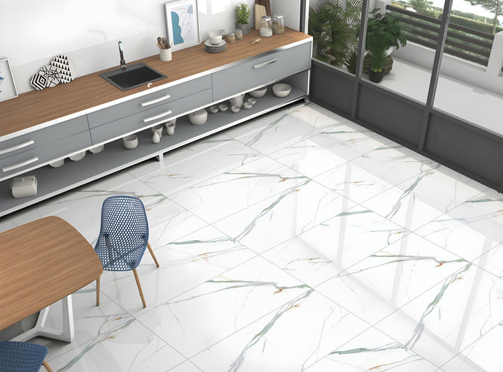 MAJETRY GREEN GLOSS PORCELAIN WALL &amp; FLOOR TILES 60X120 CM