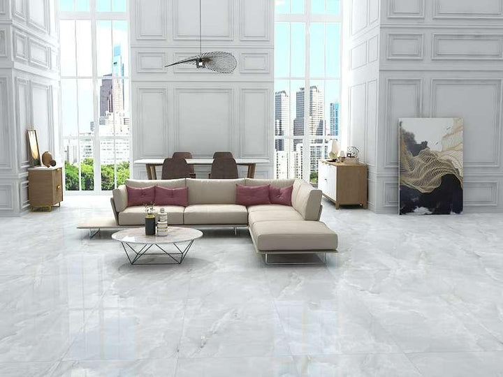 CLASSIC BIANCO GLOSSY PORCELAIN WALL &amp; FLOOR TILES 60X60 CM