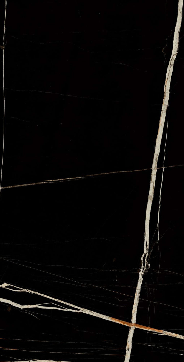 BLACK GALAXY HIGH GLOSS PORCELAIN WALL &amp; FLOOR TILES 60X120 CM