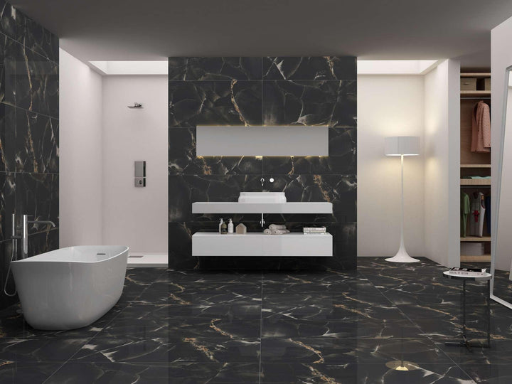 GLEAMING ONYX HIGH GLOSS WALL &amp; FLOOR TILES 60X120 CM