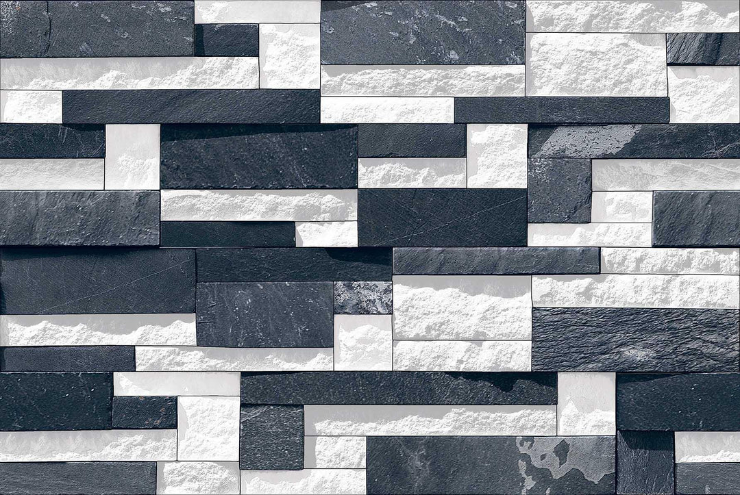 LIME STONE BLACK &amp; WHITE CERAMIC TILES 30X45 CM