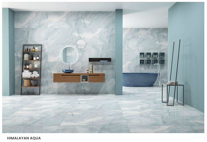 OCEAN AQUA GLOSS PORCELAIN WALL &amp; FLOOR TILES 60X120 CM