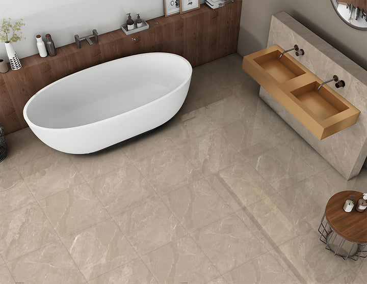 LUMINOUS BROWN ENDLESS GLOSS PORCELAIN WALL &amp; FLOOR TILES 60X60 CM