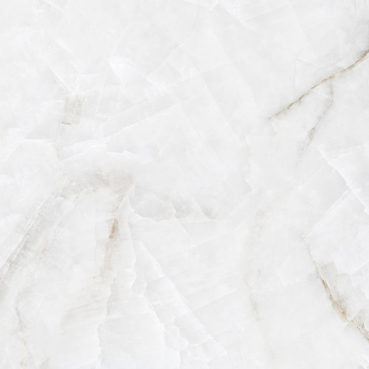 CRYSTAL ONYX  WHITE HIGH-GLOSS PORCELAIN WALL &amp; FLOOR TILES 60X60 CM