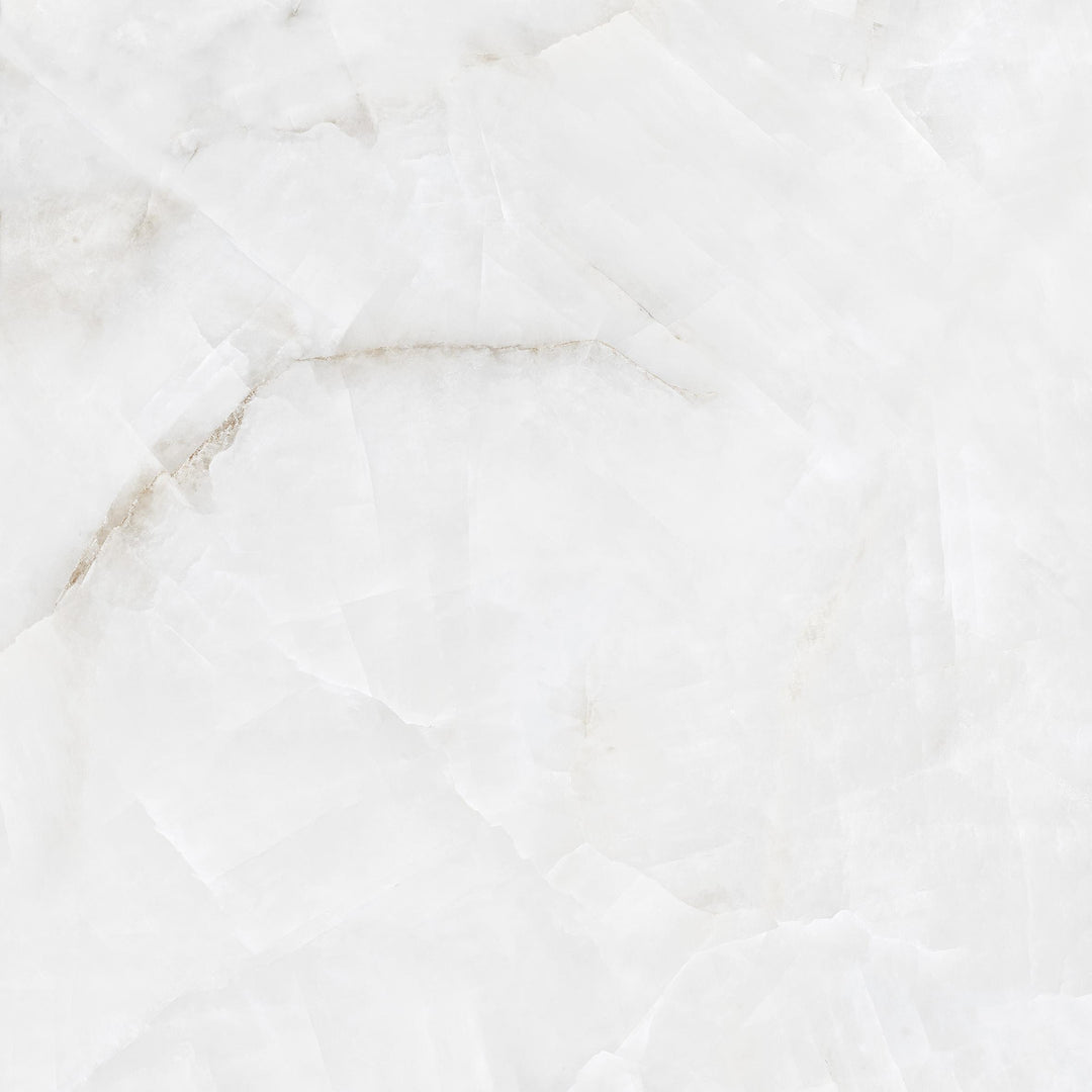 CRYSTAL ONYX  WHITE HIGH-GLOSS PORCELAIN WALL &amp; FLOOR TILES 60X60 CM