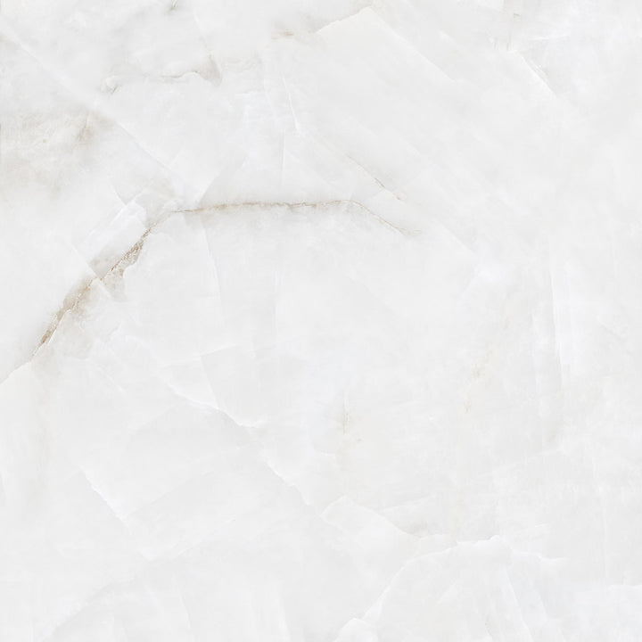 CRYSTAL ONYX  WHITE HIGH-GLOSS PORCELAIN WALL &amp; FLOOR TILES 60X60 CM
