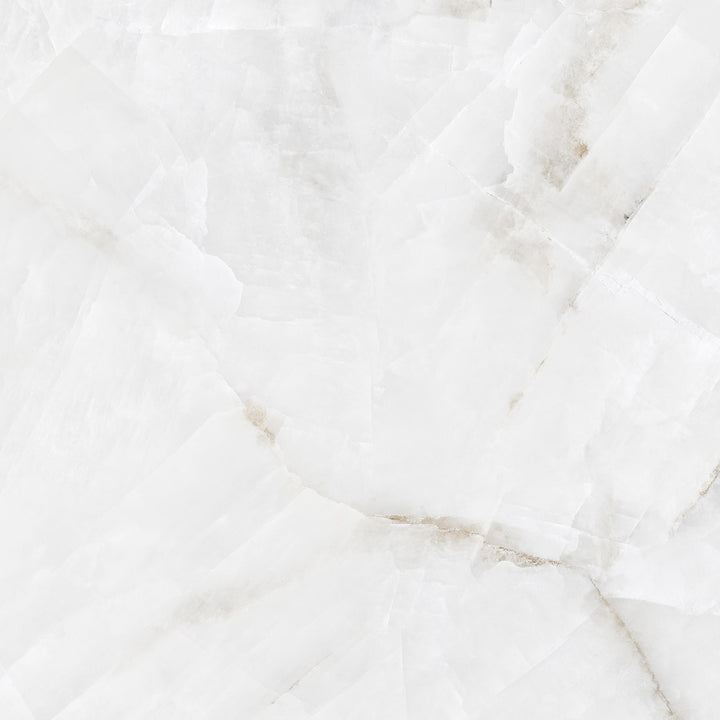 CRYSTAL ONYX  WHITE HIGH-GLOSS PORCELAIN WALL &amp; FLOOR TILES 60X60 CM