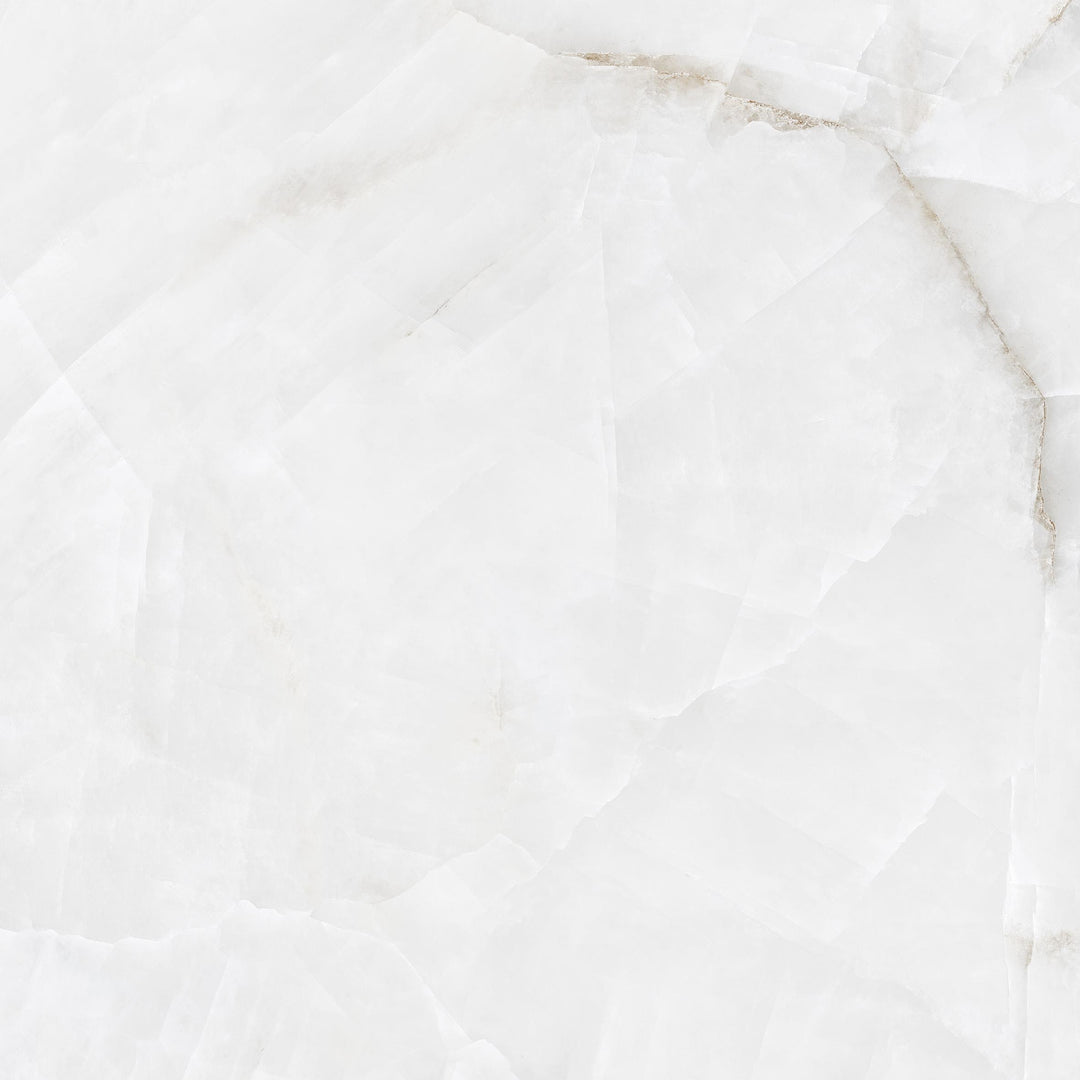 CRYSTAL ONYX  WHITE HIGH-GLOSS PORCELAIN WALL &amp; FLOOR TILES 60X60 CM