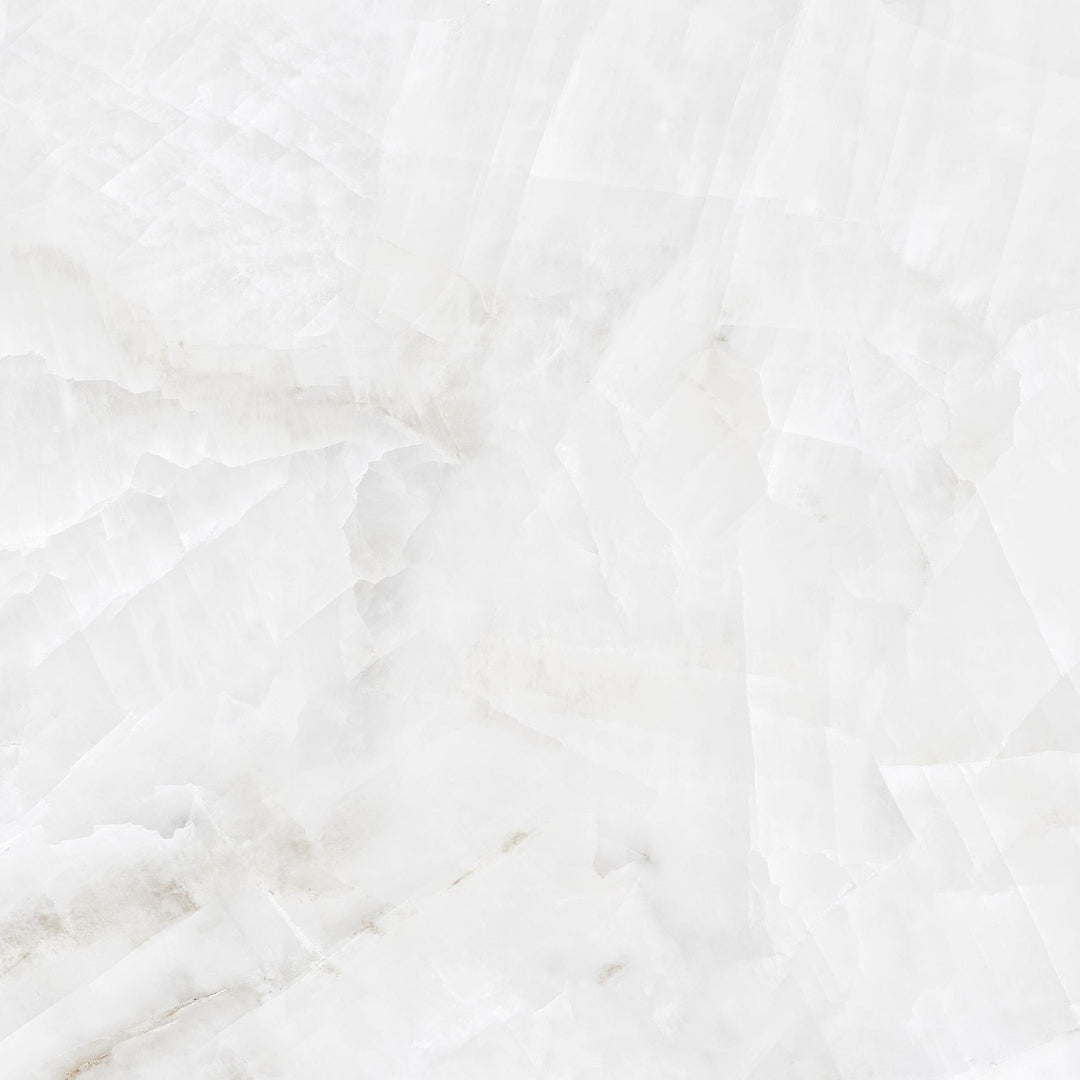 CRYSTAL ONYX  WHITE HIGH-GLOSS PORCELAIN WALL &amp; FLOOR TILES 60X60 CM