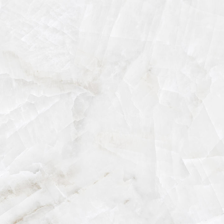 CRYSTAL ONYX  WHITE HIGH-GLOSS PORCELAIN WALL &amp; FLOOR TILES 60X60 CM