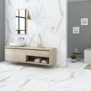 CARRARA MARBLE GLOSSY PORCELAIN WALL & FLOOR TILES 60X120 CM