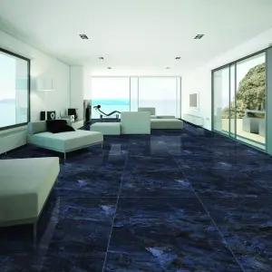 ELEGANCE BLUE HIGH-GLOSS PORCELAIN WALL & FLOOR TILES 60X120 CM