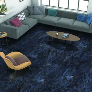ELEGANCE BLUE HIGH-GLOSS PORCELAIN WALL & FLOOR TILES 60X60 CM