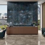 EPIC BLUE GLASS PORCELAIN FEATURE WALL TILES 60X120 CM